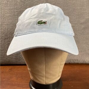 Lacoste Small Croc Logo Adjustable Cap Hat Light Blue Alligator Unstructured